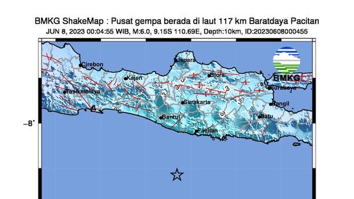 Analisis BMKG: Gempa di Pacitan 8 Juni 2023
