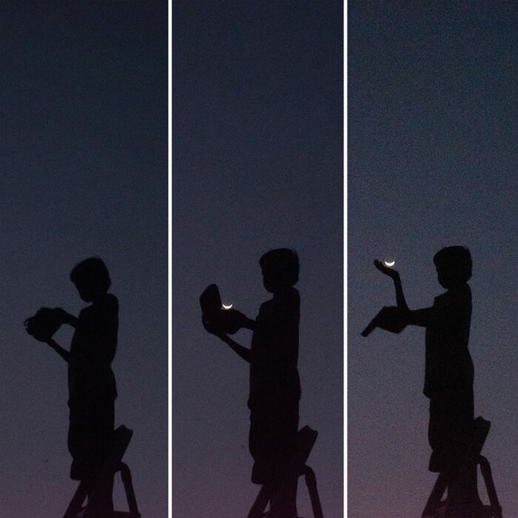 Foto siluet Matahari terbenam