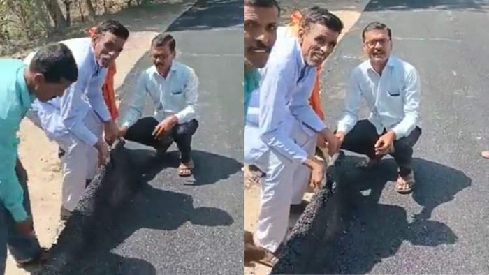Jalan ditutup karpet di India