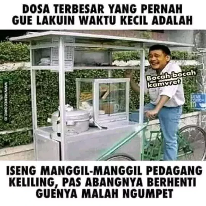 Kenangan masa kecil mendadak terlintas ketika lihat meme berikut. Ah, indahnya masa kanak-kanak.