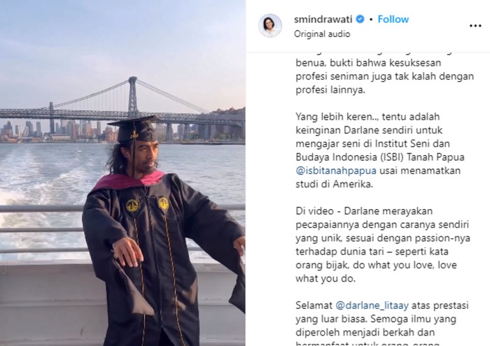 Menkeu Sri Mulyani menyanjung alumnus beasiswa LPDP Darlane Litaay yang memilih pulang ke Indonesia untuk mengajar di tanah Papua