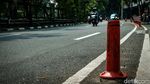 Duh, Stick Cone Jalur Sepeda di Jalan Tentara Pelajar Banyak Rusak-Hilang