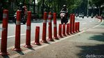 Duh, Stick Cone Jalur Sepeda di Jalan Tentara Pelajar Banyak Rusak-Hilang