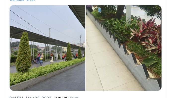 Viral foto pembatas taman Stasiun Bogor