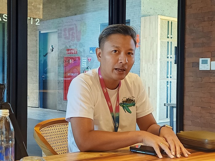 General Manager Communications Kura Kura Bali Zakki Hakim ketika ditemui di UID Bali Campus, Serangan, Denpasar, Bali pada Kamis (8/6/2023) sore. (Ni Made Lastri Karsiani Putri-detikBali)