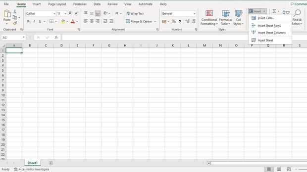 Cara menambah kolom di Microsoft Excel
