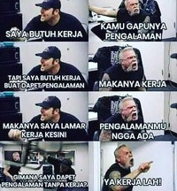 Setelah dewasa, kita masuk ke fase baru: dunia kerja. Selamat datang gaes, tetap menyerah dan jangan semangat!