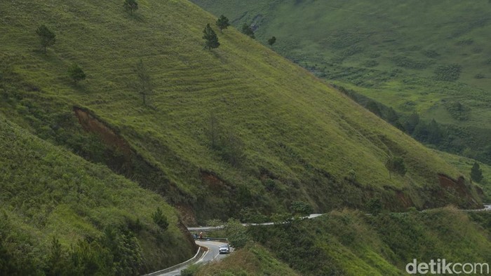 Bukit Holbung menawarkan pemandangan yang menakjubkan dari atas. Pemandangannya langsung berhadapan dengan Danau Toba yang terhampar luas di bawahnya.