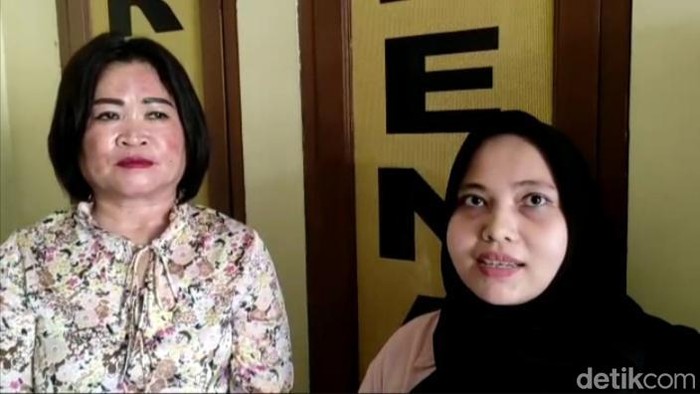 Noni bersama Kasubdit IV Renakta Ditreskrimum Polda Sumut, AKBP Feriana.