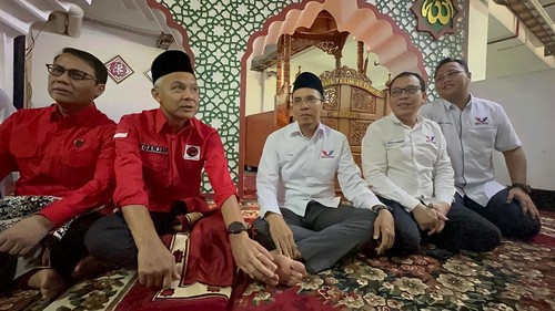 Pertemuan pimpinan DPP PDIP-Perindo di Jakarta pada Jumat (9/6/2023).