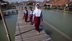 Potret Desa Timbulsloko di Demak yang Tenggelam Akibat Air Laut Pasang