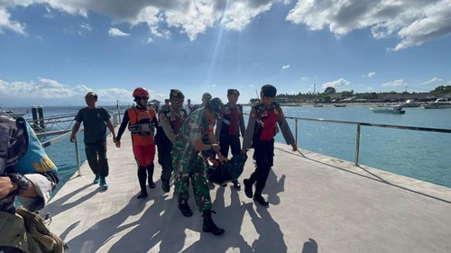 Wisatawan asal India Subramaniam yang hanyut tersapu ombak Pantai Klingking, Nusa Penida, ditemukan meninggal, Jumat pagi (9/6/2023).