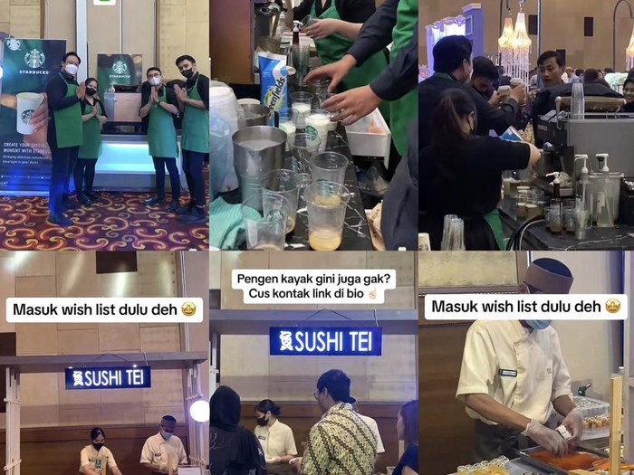 Viral acara pernikahan ada stand Starbuck dan Sushi Tei mendadak jadi sorotan warganet.
