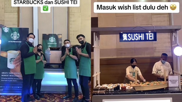Viral acara pernikahan ada stand Starbuck dan Sushi Tei mendadak jadi sorotan warganet.