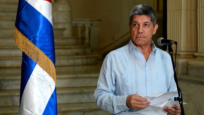 Cuban Foreign Vice Minister Carlos Fernandez de Cossio speaks during a press conference at the Ministry of Foreign Affairs in Havana on June 8, 2023. Cuba on Thursday rejected as 
