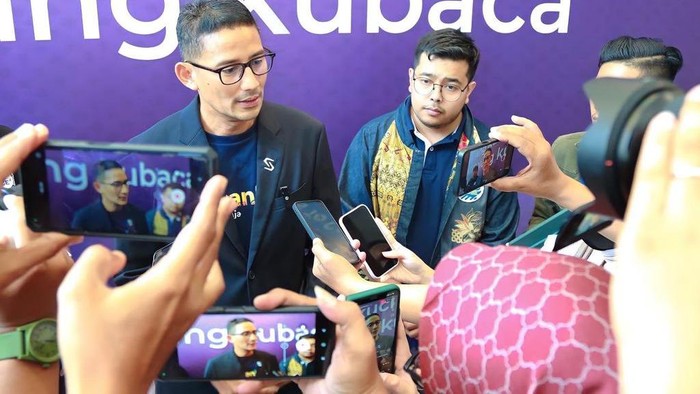 Menparekraf Sandiaga Uno dan Juru bicara milenial Sandiaga Uno, Rian Septrianto Maulana, (dok.ist)