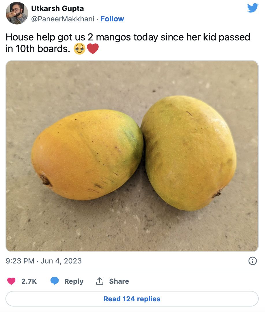Pria Ini Diberi 2 Buah Mangga oleh ART, Alasannya Bikin Haru!