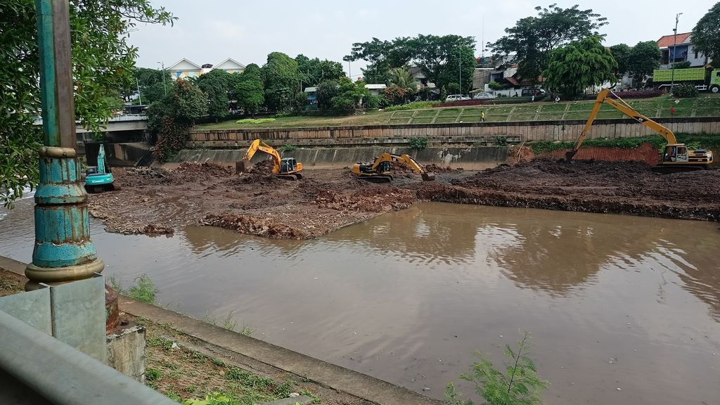 Progres terkini Sodetan Kali Ciliwung (Adrial-detikcom)