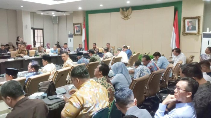 Pemkot Palembang dan Pemkab Banyuasin saat hadir dalam rapat di Kementerian ATR/BPN Jakarta.