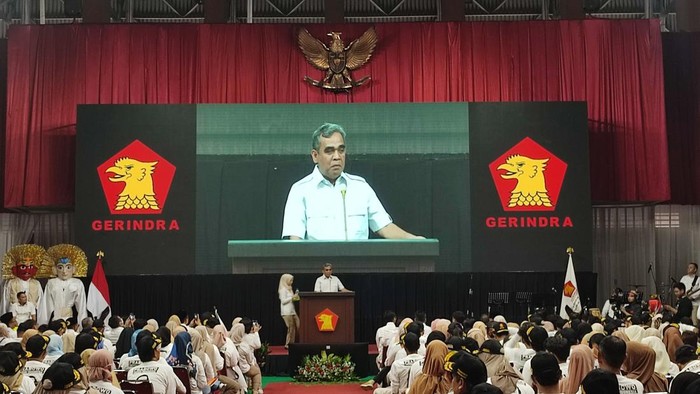 Sekjen Gerindra Ahmad Muzani di Jaktim (Rizky-detikcom)