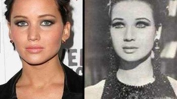 Aktris cantik Jennifer Lawrence memiliki kembaran seorang aktris Mesir cantik bernama Zubaida Tharwat. (istimewa/playbuzz)  