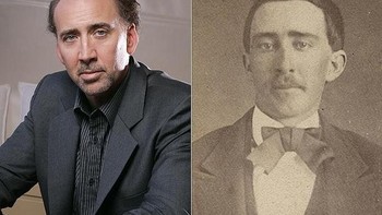 Aktor Nicholas Cage begitu mirip dengan seorang pria tak dikenal yang diduga hidup ratusan tahun lalu. (istimewa/playbuzz)