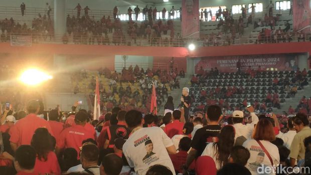 Ganjar Pranowo di Medan, Sumatra Utara, Minggu (11/6/2023). (Dwi R/detikcom)