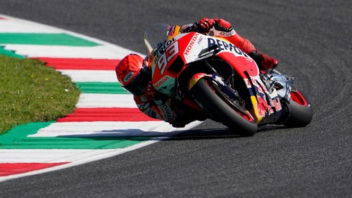 SCARPERIA, ITALY - JUNE 11: Marc Marquez of Spain and Repsol Honda Team during warmup prior the Race of MotoGP of Italy at Mugello Circuit on June 10, 2023 in Scarperia, Italy. (Photo by Danilo Di Giovanni/Getty Images)