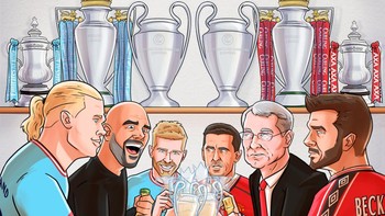 Kesuksesan ini praktis membuat Manchester City jadi Treble Winner seperti yang pernah dilakukan Manchester United. Meme ini sudah cocok banget. Foto: Twitter