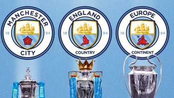 Meme pelesetan kocak soal Treble Winner. Manchester City jadi England Country, terus jadi Europe Continent. Foto: Twitter