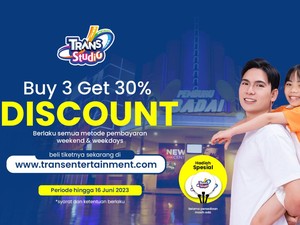 Promo Fantastis di Trans Studio Nih, Beli 3 Tiket Dapat Diskon 30%