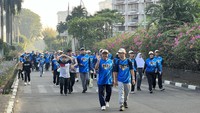 Nugra Santana Group memperingati hari jadinya yang ke- 50 tahun dengan kegiatan jalan santai atau fun walk 5.0, Minggu (11/6/2023). Kegiatan fun walk ini melibatkan seluruh keluarga Nugra Santana Group, perusahaan yang didirikan tokoh nasional Pontjo Sutowo.