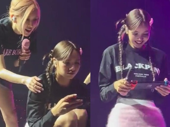 Aksi Lisa BLACKPINK bermain Nintendo Switch di tengah konser