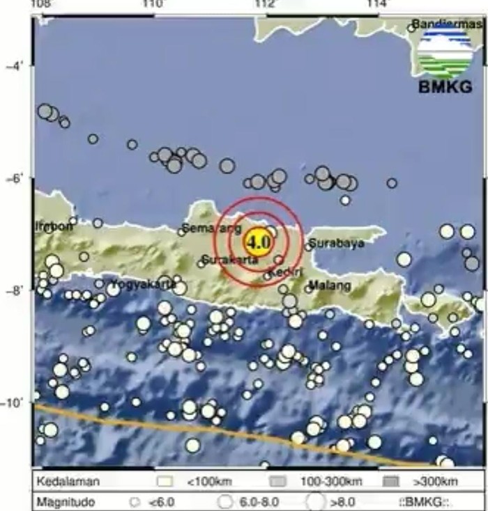 gempa bojonegoro M 4