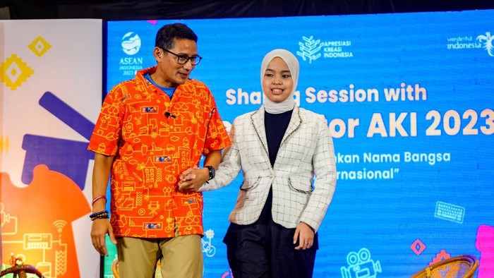 Menparekraf Sandiaga Uno dan Putri Ariani