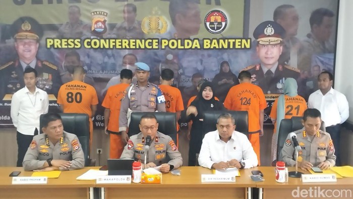Para tersangka TPPO yang diungkap Polda Banten