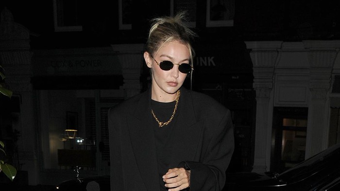 LONDON, UNITED KINGDOM - JUNE 6: Gigi Hadid is seen arriving at the Chiltern Firehouse on June 6, 2023 in London, United Kingdom. (Photo by MEGA/GC Images)