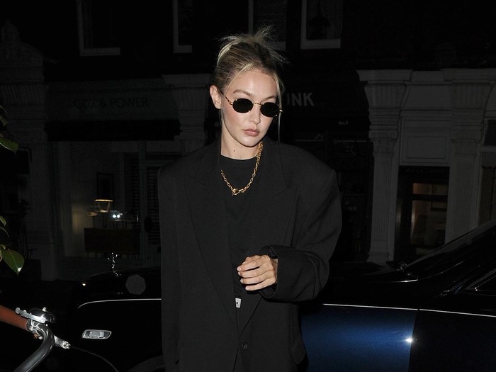 LONDON, UNITED KINGDOM - JUNE 6: Gigi Hadid is seen arriving at the Chiltern Firehouse on June 6, 2023 in London, United Kingdom. (Photo by MEGA/GC Images)