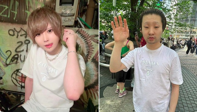 Fotoku di kiri adalah foto profil Tinder tapi setelah bertemu seorang wanita di Tinder dan minum alkohol bersama, kami pulang ke rumah dan ketika aku keluar kamar mandi dan aku bilang aku bergairah tapi mengapa kamu terlihat sangat marah? tulisnya di Twitter.Foto: Dok. Instagram/Twitter Hatenyan