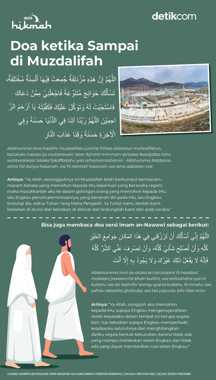 Infografis doa ketika sampai di Muzdalifah