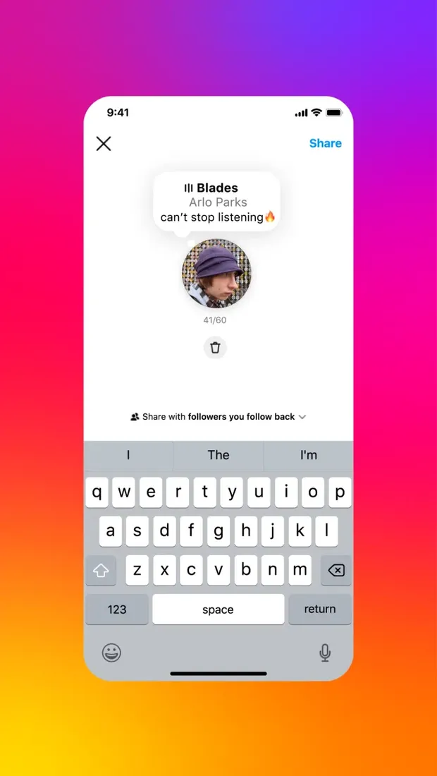 Instagram Notes kini dukung musik