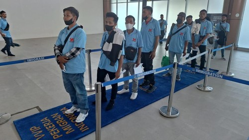 Jalur khusus VVIP bagi PMI asal NTB di Bandara Internasional Zainudin Abdul Madjid Lombok. (Foto: istimewa)