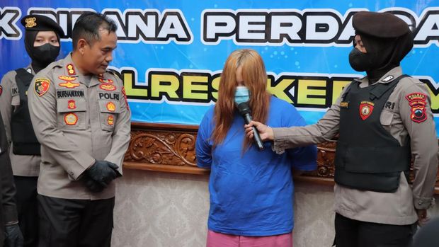 Polres Kebumen pers rilis tersangka kasus Tindak Pidana Perdagangan Orang (TPPO), Selasa (13/6/2023).