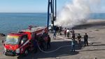 Potret Konveyor Batu Bara yang Terbakar di Pelabuhan Jetty Meulaboh Aceh