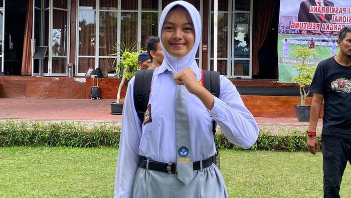 Sepvira, siswi SMA Negeri 1 Pemali, Kabupaten Bangka