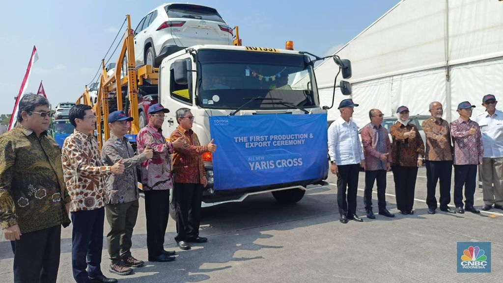 Seremoni produksi dan ekspor perdana All New Yaris Cross di Kerawang, Jawa Barat (CNBC Indonesia/Ferry Sandi)