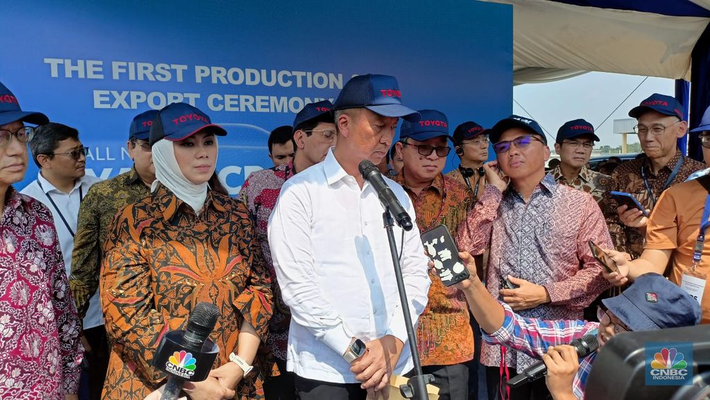 Seremoni produksi dan ekspor perdana All New Yaris Cross di Kerawang, Jawa Barat (CNBC Indonesia/Ferry Sandi)