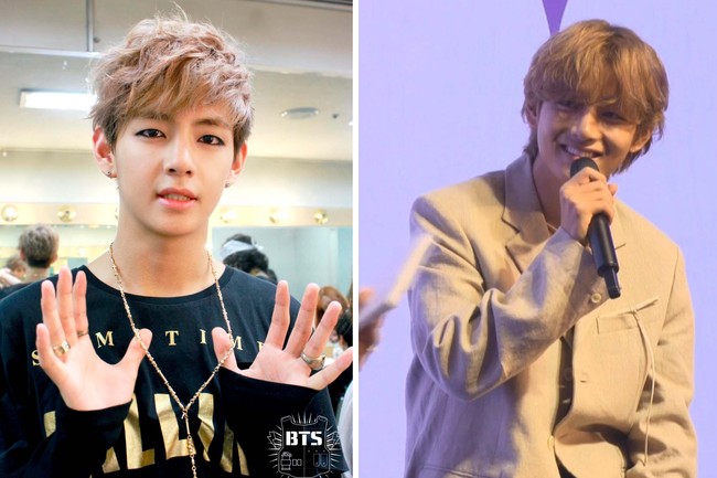 V BTS masih berusia 17 tahun saat debut dan sering memakai riasan mata tebal. Pemilik nama asli Kim Taehyung itu belum lama mewarnai rambutnya pirang. Foto: dok. Facebook BTS