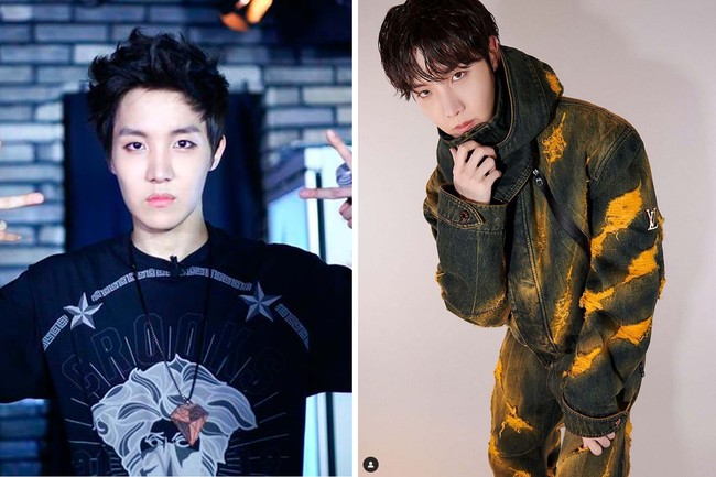 J-Hope BTS tak kalah charming dengan model rambut yang di-styling ke atas hingga menampakkan dahinya. Kini J-Hope BTS betah dengan rambut berponi sebelum berangkat wamil dan harus mencukur habis rambutnya. Foto: dok. Facebook BTS