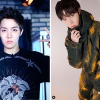 J-Hope BTS tak kalah charming dengan model rambut yang di-styling ke atas hingga menampakkan dahinya. Kini J-Hope BTS betah dengan rambut berponi sebelum berangkat wamil dan harus mencukur habis rambutnya. Foto: dok. Facebook BTS